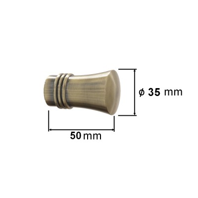 Garnýž kovová dvouřadá 19mm Capri mosaz