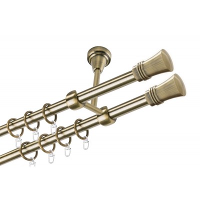 Garnýž kovová dvouřadá 19mm Capri double mosaz