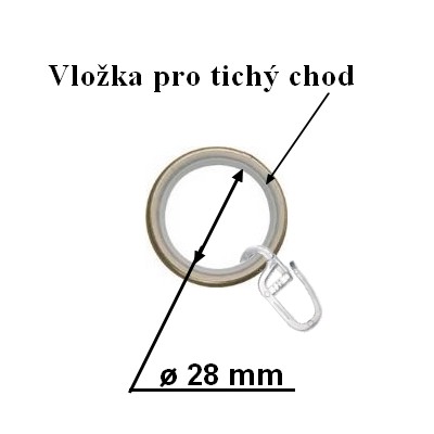 Garnýž kovová dvouřadá 19mm Capri double mosaz