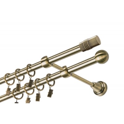 Garnýž kovová dvouřadá 19mm Cylinder mosaz