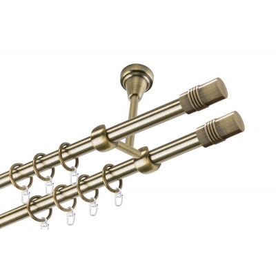 Garnýž kovová dvouřadá 19mm Cylinder double mosaz