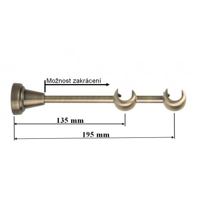 Garnýž kovová dvouřadá 19mm Cylinder double mosaz