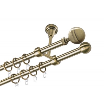 Garnýž kovová dvouřadá 19mm Kalisto mosaz