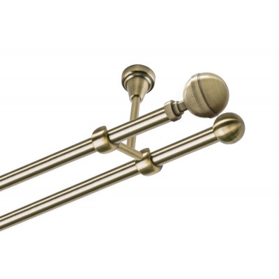 Garnýž kovová dvouřadá 19mm Kalisto mosaz