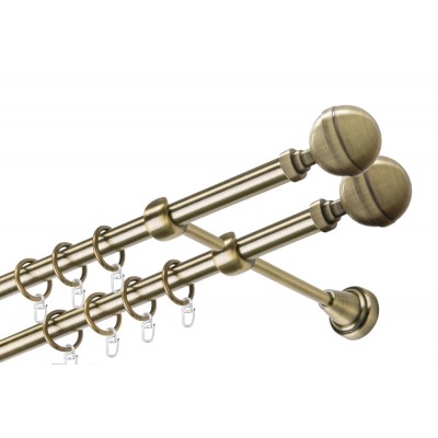 Garnýž kovová dvouřadá 19mm Kalisto double mosaz