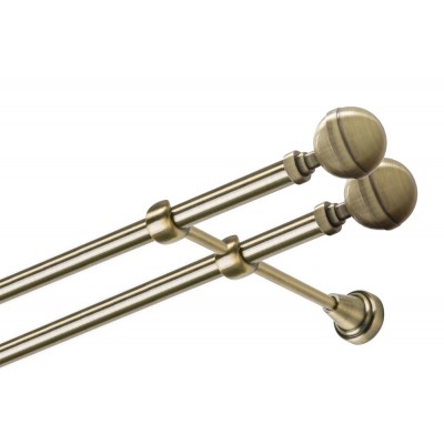 Garnýž kovová dvouřadá 19mm Kalisto double mosaz