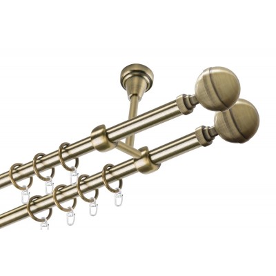 Garnýž kovová dvouřadá 19mm Kalisto double mosaz