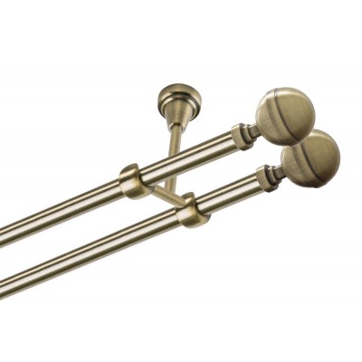 Garnýž kovová dvouřadá 19mm Kalisto double mosaz