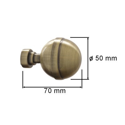 Garnýž kovová dvouřadá 19mm Kalisto double mosaz