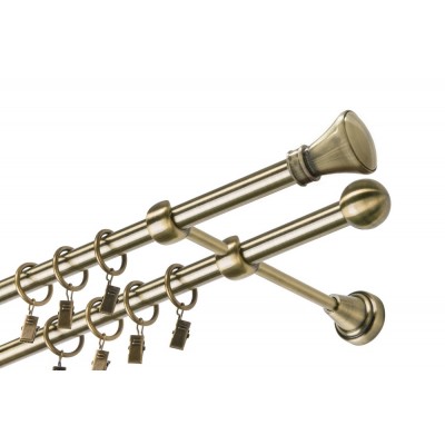 Garnýž kovová dvouřadá 19mm Koloseo mosaz