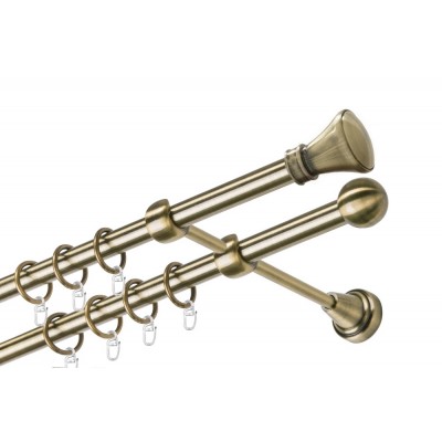 Garnýž kovová dvouřadá 19mm Koloseo mosaz