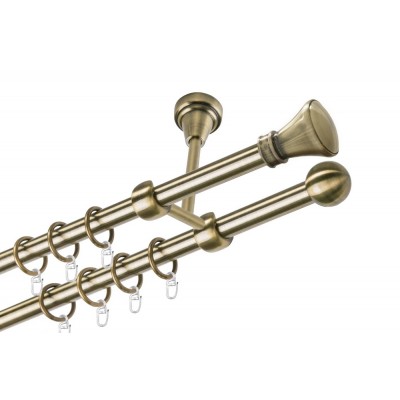 Garnýž kovová dvouřadá 19mm Koloseo mosaz