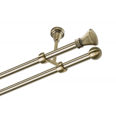 Garnýž kovová dvouřadá 19mm Koloseo mosaz