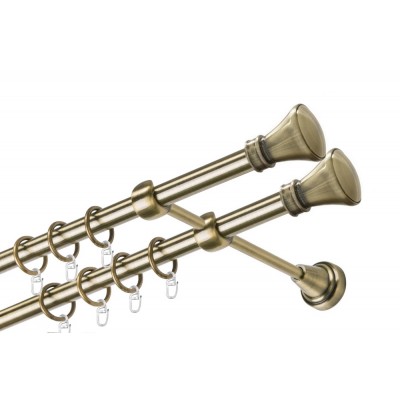 Garnýž kovová dvouřadá 19mm Koloseo double mosaz