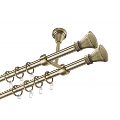 Garnýž kovová dvouřadá 19mm Koloseo double mosaz