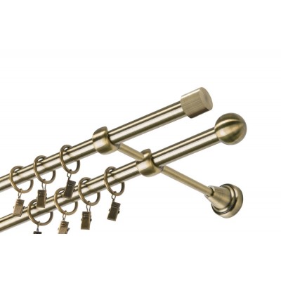 Garnýž kovová dvouřadá 19mm Pullo mosaz