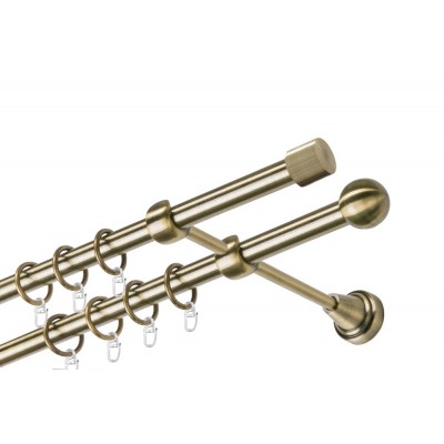 Garnýž kovová dvouřadá 19mm Pullo mosaz