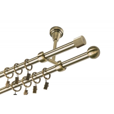 Garnýž kovová dvouřadá 19mm Pullo mosaz