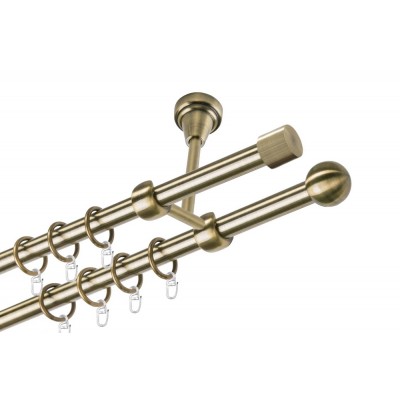 Garnýž kovová dvouřadá 19mm Pullo mosaz