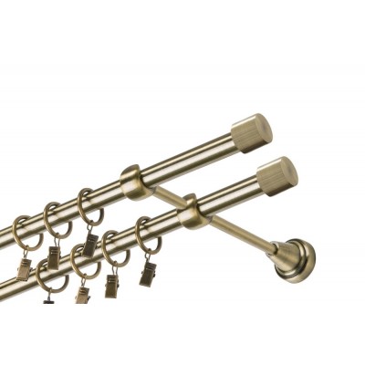 Garnýž kovová dvouřadá 19mm Pullo double mosaz