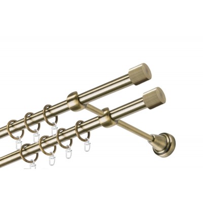 Garnýž kovová dvouřadá 19mm Pullo double mosaz