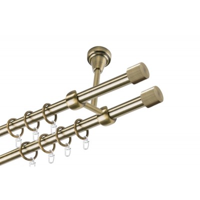 Garnýž kovová dvouřadá 19mm Pullo double mosaz