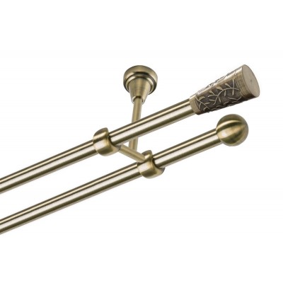 Garnýž kovová dvouřadá 19mm Sevilla mosaz