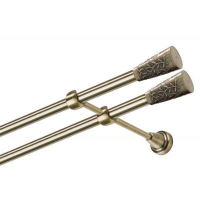 Garnýž kovová dvouřadá 19mm Sevilla double mosaz