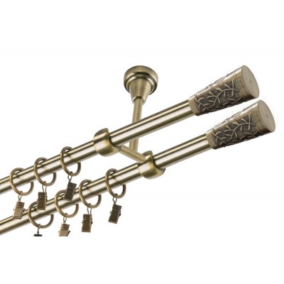 Garnýž kovová dvouřadá 19mm Sevilla double mosaz