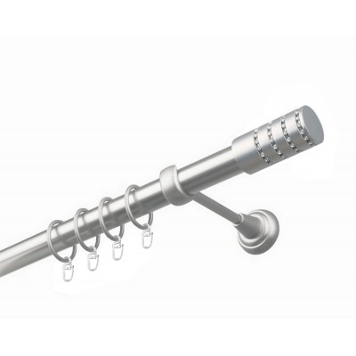 Garnýž kovová jednořadá 25mm Cylinder crystal satina