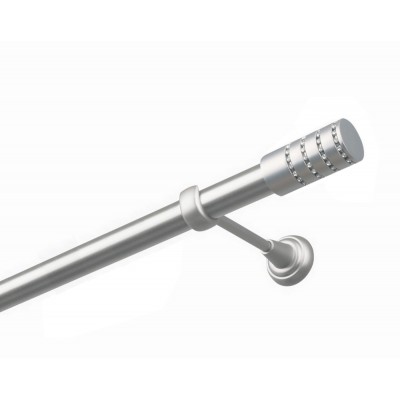 Garnýž kovová jednořadá 25mm Cylinder crystal satina
