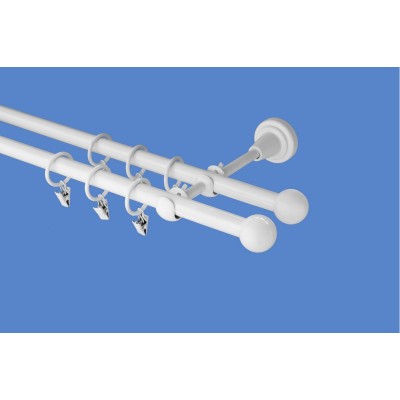 Garnýž kovová dvouřadá 16mm Koule bílá