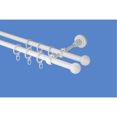 Garnýž kovová dvouřadá 16mm Koule bílá