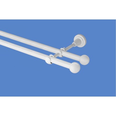 Garnýž kovová dvouřadá 16mm Koule bílá