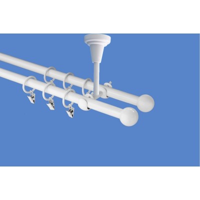 Garnýž kovová dvouřadá 16mm Koule bílá