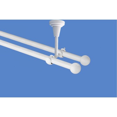 Garnýž kovová dvouřadá 16mm Koule bílá