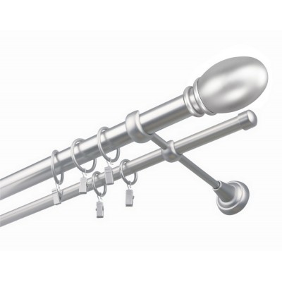 Garnýž kovová dvouřadá 25mm Belluno satina