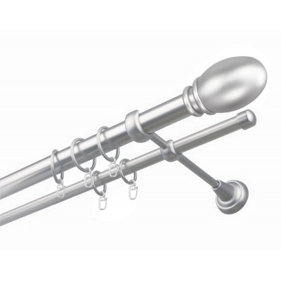 Garnýž kovová dvouřadá 25mm Belluno satina