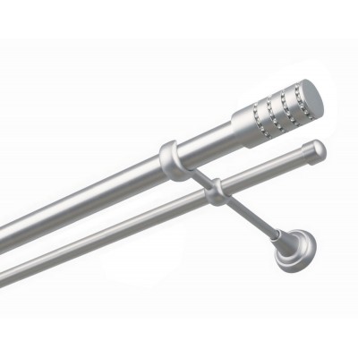 Garnýž kovová dvouřadá 25/16mm Cylinder crystal satina