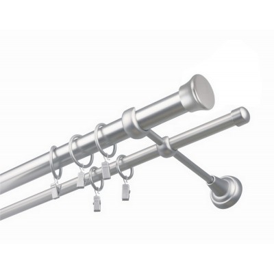 Garnýž kovová dvouřadá 25/16mm Fulda satina