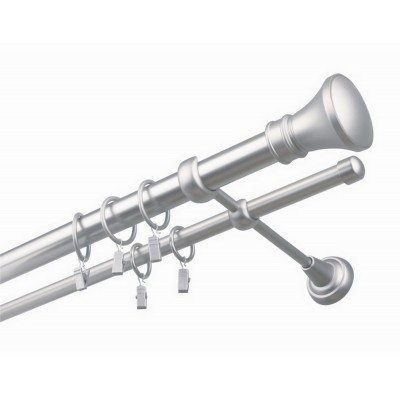 Garnýž kovová dvouřadá 25/16mm Koloseo satina