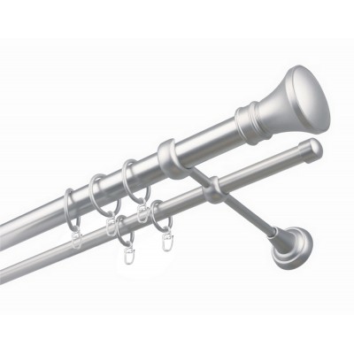 Garnýž kovová dvouřadá 25/16mm Koloseo satina