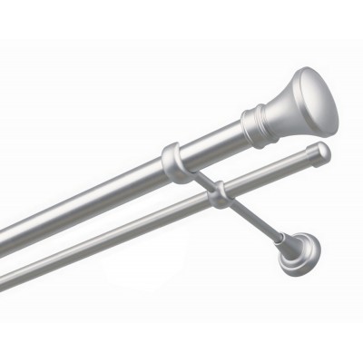 Garnýž kovová dvouřadá 25/16mm Koloseo satina