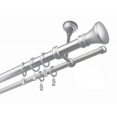 Garnýž kovová dvouřadá 25/16mm Koloseo satina