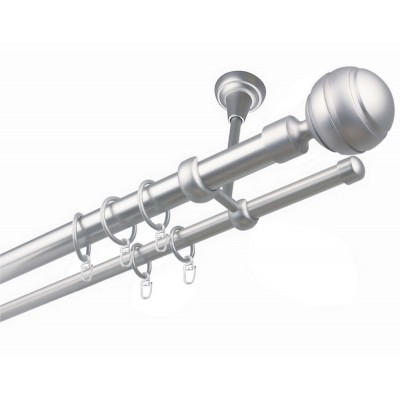 Garnýž kovová dvouřadá 25/16mm Paola satina