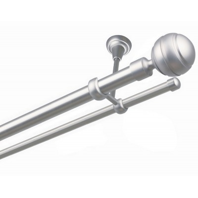 Garnýž kovová dvouřadá 25/16mm Paola satina