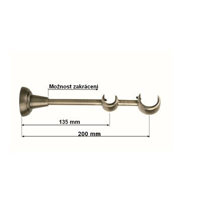 Garnýž kovová dvouřadá 25/16mm Duncan mosaz