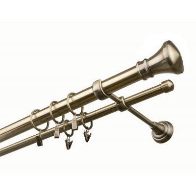 Garnýž kovová dvouřadá 25/16mm Koloseo mosaz