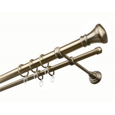 Garnýž kovová dvouřadá 25/16mm Koloseo mosaz