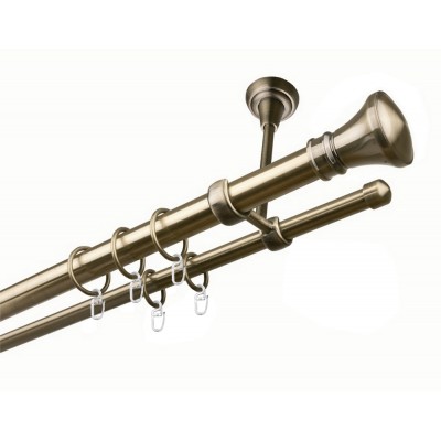 Garnýž kovová dvouřadá 25/16mm Koloseo mosaz